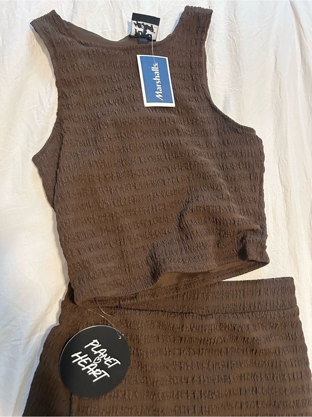 Marshalls Brown Textured Two Piece Set Maxi